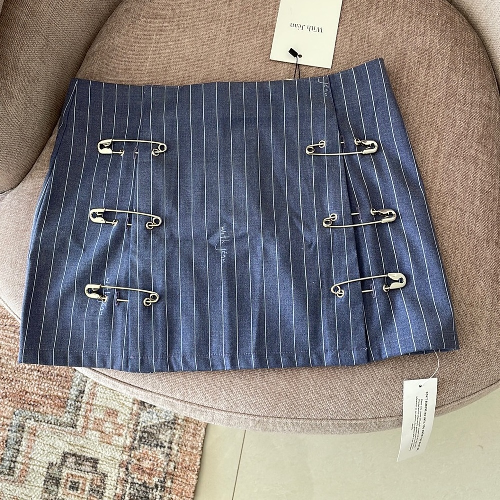 With Jean Safety Pin Skirt